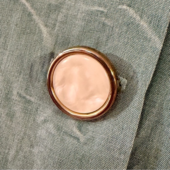 ⭐️ Vintage 1980’s Dany Green Peblum Blazer With Pearly Buttons & Tie - PTP 20 - Picture 3 of 6